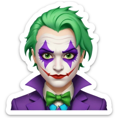 Glitter Purple and White Joker Gangster Green Hair sticker