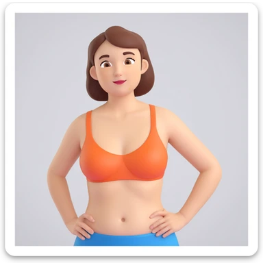 realistic 3D medical style image of a woman with PCOS, evident hirsutism on face and abdomen, clinical details, neutral background, portrait aspect ratio 2:3 sticker