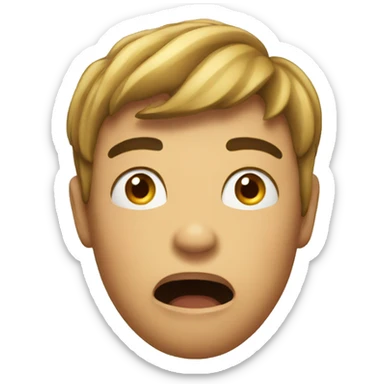 Shocked standard round emoji sticker