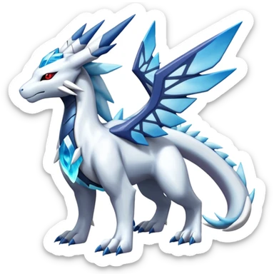 Kyurem-reshiram-Glaceon-dialga-suicune-hybrid, full body sticker