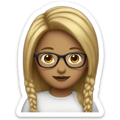 girl with macbook with reg hair and glasses sticker