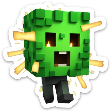 minecraft creeper exploding aw man sticker