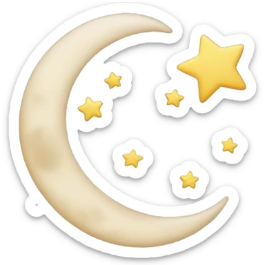 Moon with star sticker