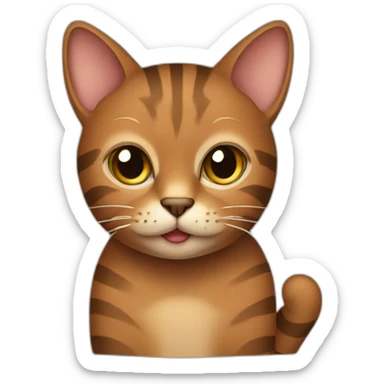 Brown cat with stripe sticker