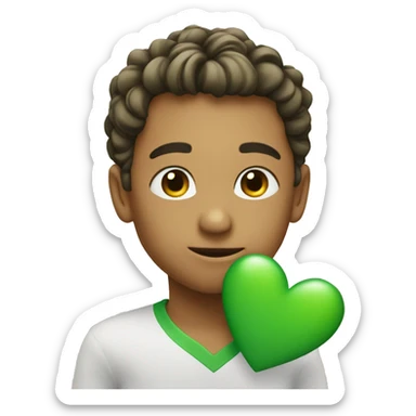 Green heart most love sticker