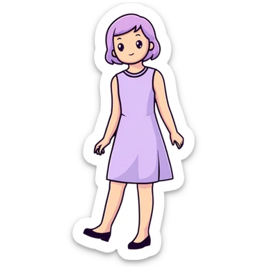 very light lavender rosy dress sticker