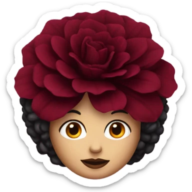 give me a black dahlia flower with a burgundy red color sticker