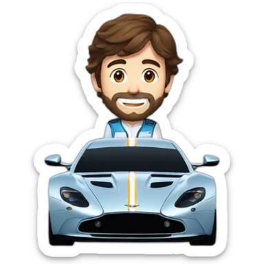 Fernando alonso celebrando el tercer mundial con Aston Martin sticker