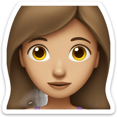 Girl with brown hair sleep sticker