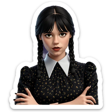 girl in black dress sticker