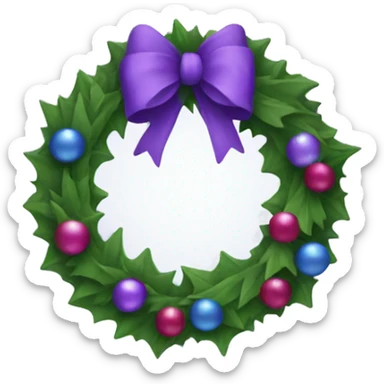 purple christmas wreath sticker