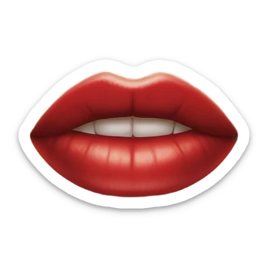Red lips biting  sticker