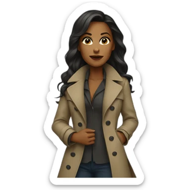 Badass women wearing a trenchcoat sticker