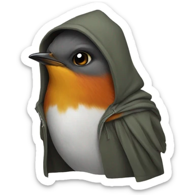 robin with hoodie sticker