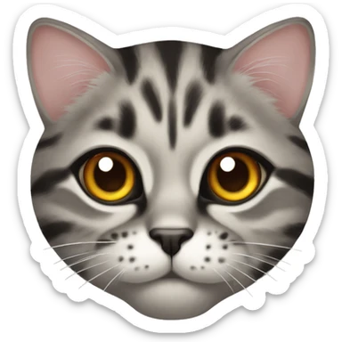 British marbled cat with amber eyes sticker