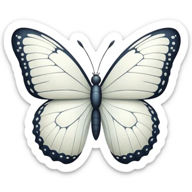 all White butterfly  sticker