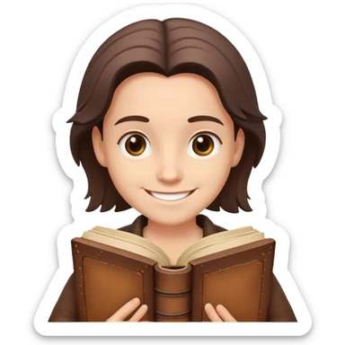 storyteller with book sticker