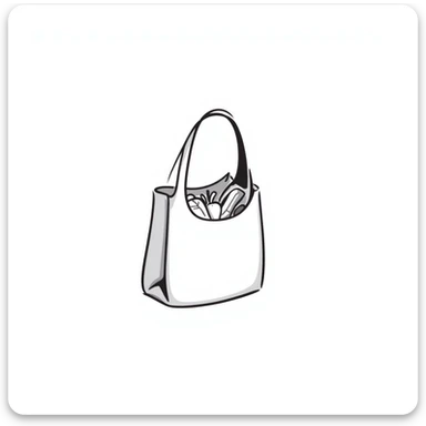 reusable bag, hand drawn doodle style, playful and casual sticker