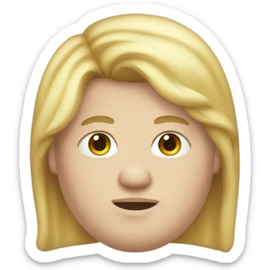 Obese, young male, long blonde hair sticker