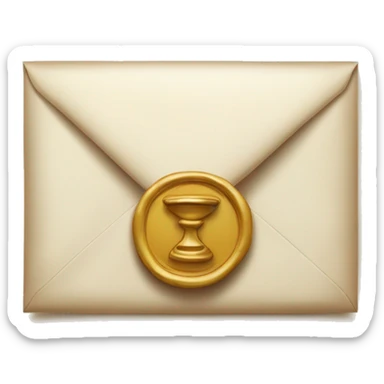 an envelope with a wax seal Alice sticker