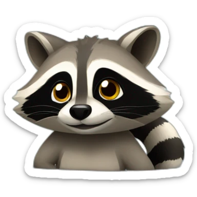 Raccoon in a télévision sticker