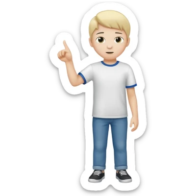 full body boy poiting at something sticker