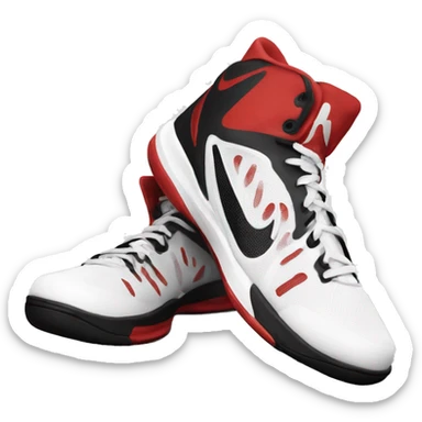 Black , red and white Nike Basketball shoes sticker