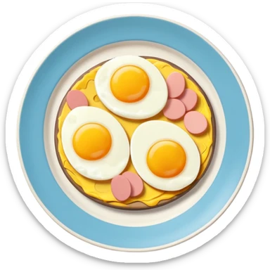 Toki Doki kawaii SPAM and eggs plate sticker