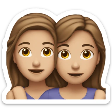 Lesbian cuddles brown hair soft sticker