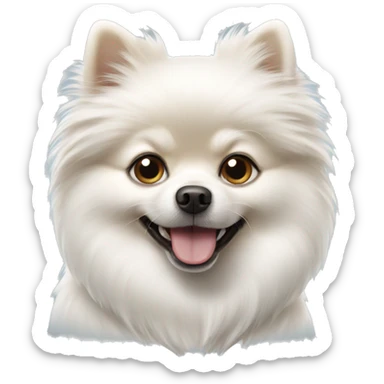 White pomeranian dog  sticker