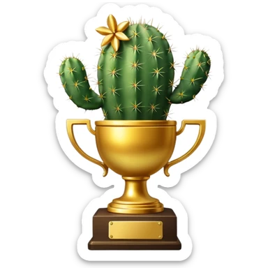 golf trophy cactus sticker