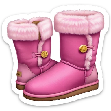 ultra realistic pair of short pink uggs sticker