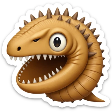 Sand worm from dune make the face a hole with long spiky teeth no eyes sticker