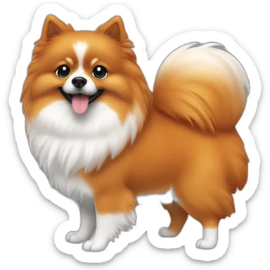 Spitz nain orange avec des pouls noirs museau noir sticker