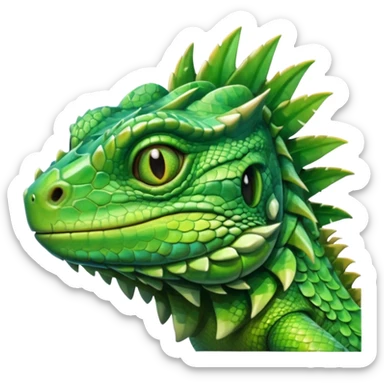 iguana's face dizzy sticker