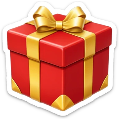 rococó caja de regalo rojo con dorado sticker