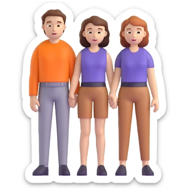 wedding couple with white man with dark brown hair and white woman with light ginger hair sticker