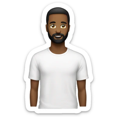 Man beard black with back tshirt sticker