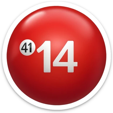 The number 14 on a red pool ball sticker