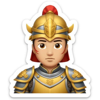 ancient Chinese warrior in armor sticker