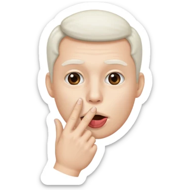 White color Shh finger and hand emoji sticker