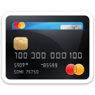 black credit card, no text, no numbers sticker