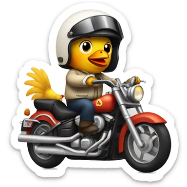 Little chicken driving motorcycle  sticker