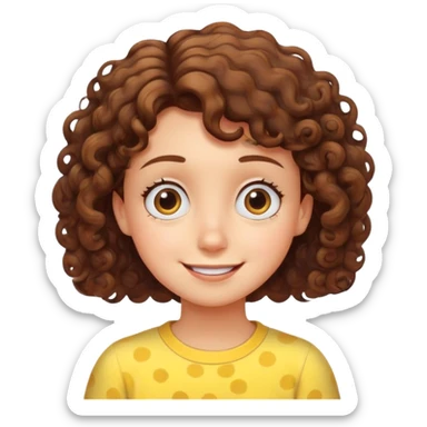 A girl with short curly hair watching SpongeBob  sticker