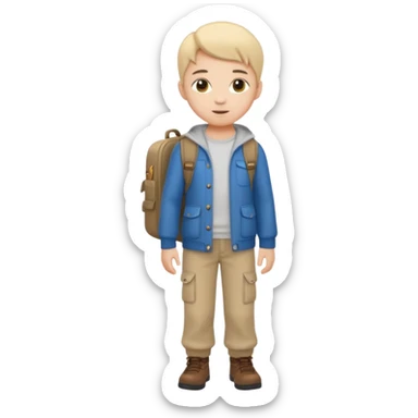 a cute math adventurer, wearing basic clothes, full body sticker