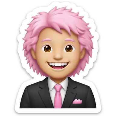 Fluffy colour pink ca director in sut sark teeth sticker