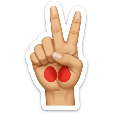 El işareti yumruk yap. Baş parmağı işaret ve orta parmağın arasından çıksın  sticker