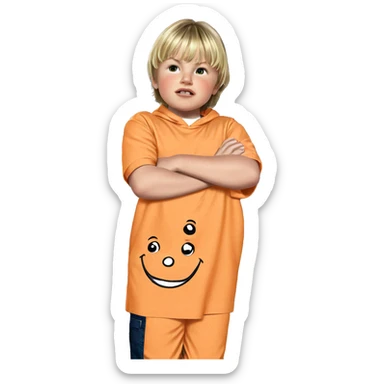 blonde sitting with book indoors sticker