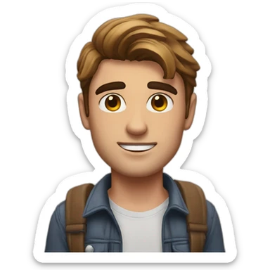 guy looklike Jacob elordi in saltburn with eyebrown piercing sticker