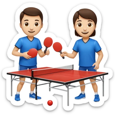 deux animaux qui jouent au ping pong sans la table sticker